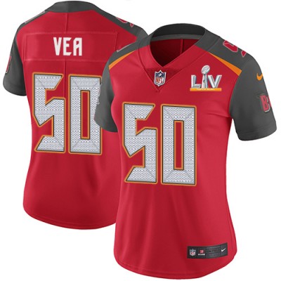 Nike Tampa Bay Buccaneers #50 Vita Vea Red Team Color Women's Super Bowl LV Bound Stitched NFL Vapor Untouchable Limited Jersey
